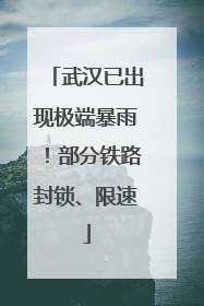 武汉已出现极端暴雨！部分铁路封锁、限速