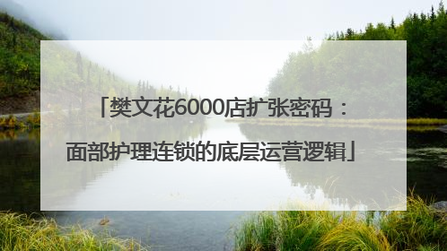 樊文花6000店扩张密码：面部护理连锁的底层运营逻辑