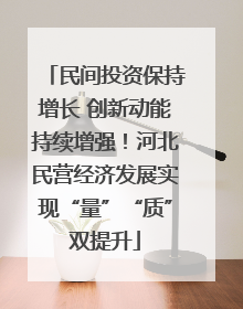 民间投资保持增长 创新动能持续增强！河北民营经济发展实现“量”“质”双提升