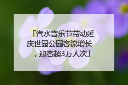 汽水音乐节带动延庆世园公园客流增长，迎客超3万人次
