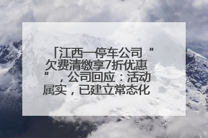 江西一停车公司“欠费清缴享7折优惠”，公司回应：活动属实，已建立常态化诉讼追缴机制