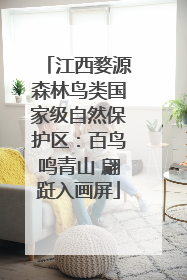 江西婺源森林鸟类国家级自然保护区：百鸟鸣青山 翩跹入画屏