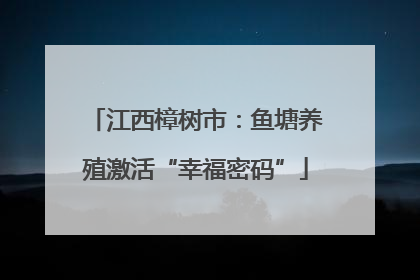 江西樟树市：鱼塘养殖激活“幸福密码”