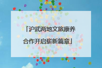 沪武两地文旅康养合作开启崭新篇章
