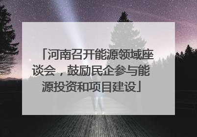 河南召开能源领域座谈会，鼓励民企参与能源投资和项目建设