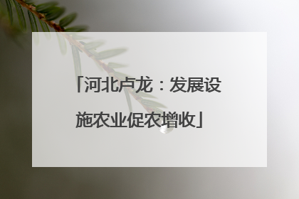 河北卢龙：发展设施农业促农增收