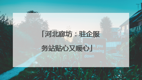 河北廊坊：驻企服务站贴心又暖心