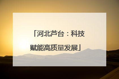 河北芦台：科技赋能高质量发展