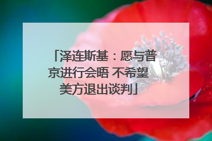 泽连斯基：愿与普京进行会晤 不希望美方退出谈判