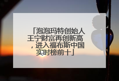 泡泡玛特创始人王宁财富再创新高，进入福布斯中国实时榜前十