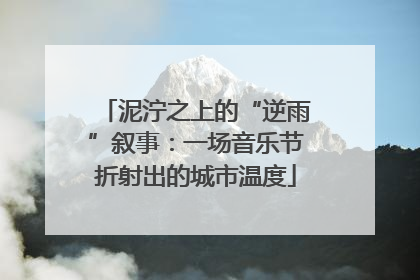 泥泞之上的“逆雨”叙事：一场音乐节折射出的城市温度
