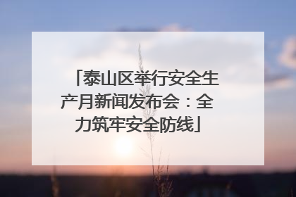 泰山区举行安全生产月新闻发布会：全力筑牢安全防线