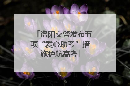 洛阳交警发布五项“爱心助考”措施护航高考
