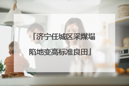 济宁任城区采煤塌陷地变高标准良田