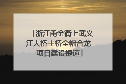 浙江甬金衢上武义江大桥主桥全幅合龙 项目建设提速