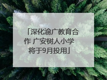 深化渝广教育合作 广安树人小学将于9月投用