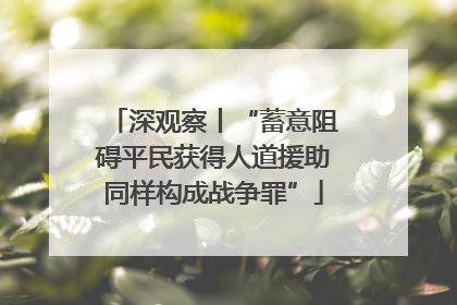 深观察丨“蓄意阻碍平民获得人道援助同样构成战争罪”