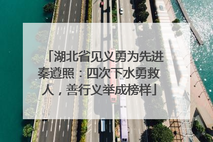 湖北省见义勇为先进秦遵照：四次下水勇救人，善行义举成榜样