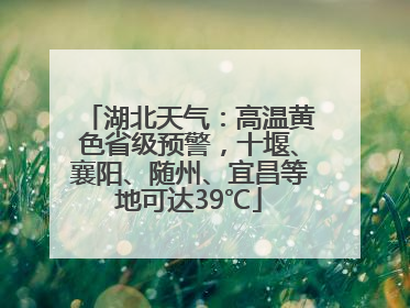 湖北天气：高温黄色省级预警，十堰、襄阳、随州、宜昌等地可达39℃