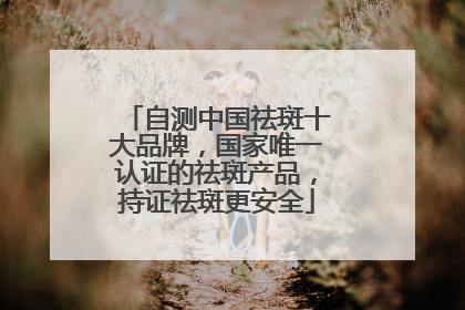 自测中国祛斑十大品牌，国家唯一认证的祛斑产品，持证祛斑更安全