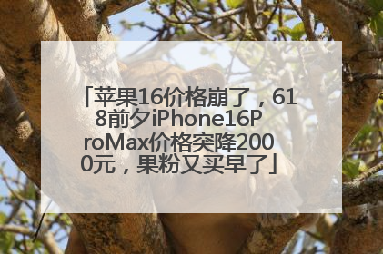 苹果16价格崩了，618前夕iPhone16ProMax价格突降2000元，果粉又买早了