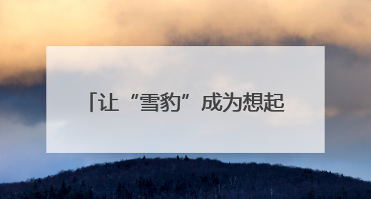 让“雪豹”成为想起青海时的温暖符号