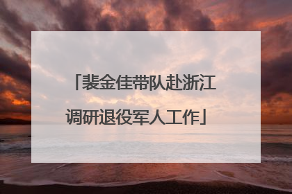 裴金佳带队赴浙江调研退役军人工作
