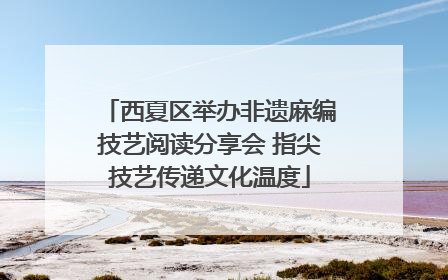 西夏区举办非遗麻编技艺阅读分享会 指尖技艺传递文化温度
