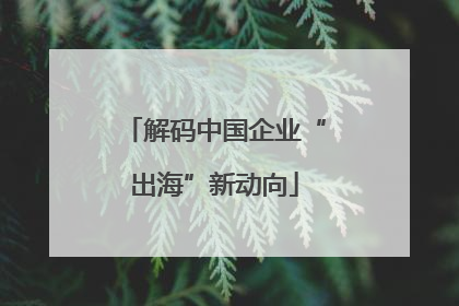 解码中国企业“出海”新动向