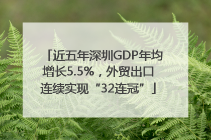 近五年深圳GDP年均增长5.5%，外贸出口连续实现“32连冠”