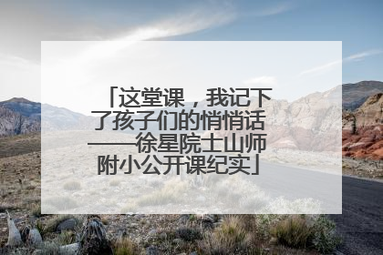 这堂课，我记下了孩子们的悄悄话——徐星院士山师附小公开课纪实