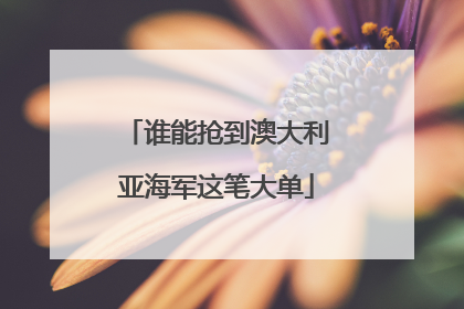 谁能抢到澳大利亚海军这笔大单