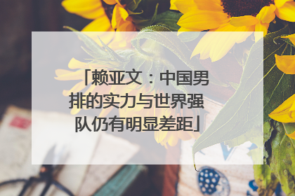 赖亚文：中国男排的实力与世界强队仍有明显差距