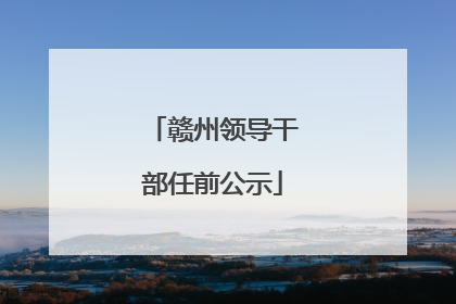 赣州领导干部任前公示