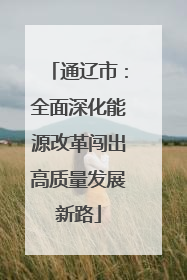 通辽市：全面深化能源改革闯出高质量发展新路