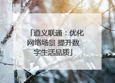遵义联通：优化网络场景 提升数字生活品质