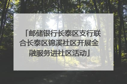 邮储银行长泰区支行联合长泰区锦溪社区开展金融服务进社区活动