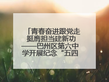 青春奋进跟党走 挺膺担当建新功——巴州区第六中学开展纪念“五四”运动106周年主题团日活动暨新团员入团仪式