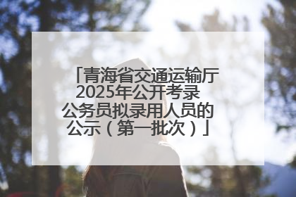 青海省交通运输厅2025年公开考录公务员拟录用人员的公示（第一批次）