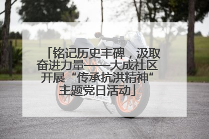 铭记历史丰碑，汲取奋进力量——大成社区开展“传承抗洪精神”主题党日活动