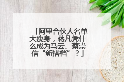 阿里合伙人名单大瘦身，蒋凡凭什么成为马云、蔡崇信“新搭档”？
