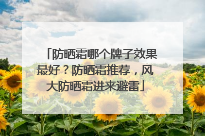 防晒霜哪个牌子效果最好？防晒霜推荐，风大防晒霜进来避雷