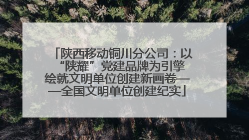 陕西移动铜川分公司：以“陕耀”党建品牌为引擎 绘就文明单位创建新画卷——全国文明单位创建纪实