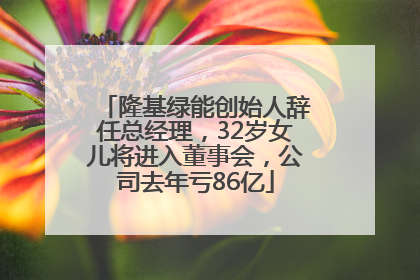 隆基绿能创始人辞任总经理，32岁女儿将进入董事会，公司去年亏86亿