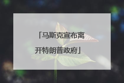 马斯克宣布离开特朗普政府