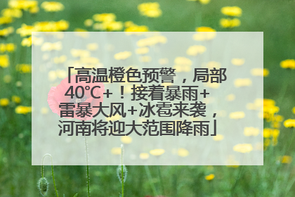 高温橙色预警，局部40℃+！接着暴雨+雷暴大风+冰雹来袭，河南将迎大范围降雨