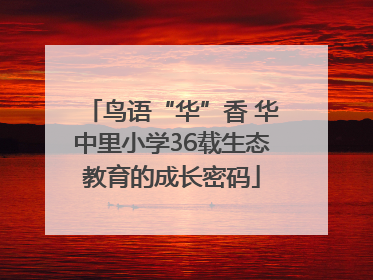 鸟语“华”香 华中里小学36载生态教育的成长密码