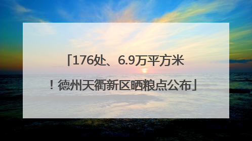 176处、6.9万平方米！德州天衢新区晒粮点公布