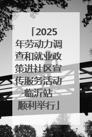 2025年劳动力调查和就业政策进社区宣传服务活动·临沂站 顺利举行