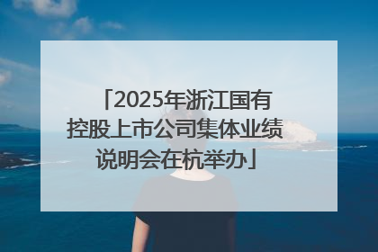 2025年浙江国有控股上市公司集体业绩说明会在杭举办
